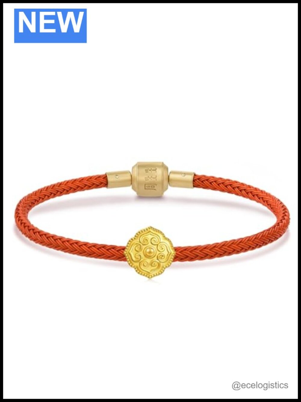 999 Gold Auspicious Sihe Ruyi Charm Bracelet 17cm